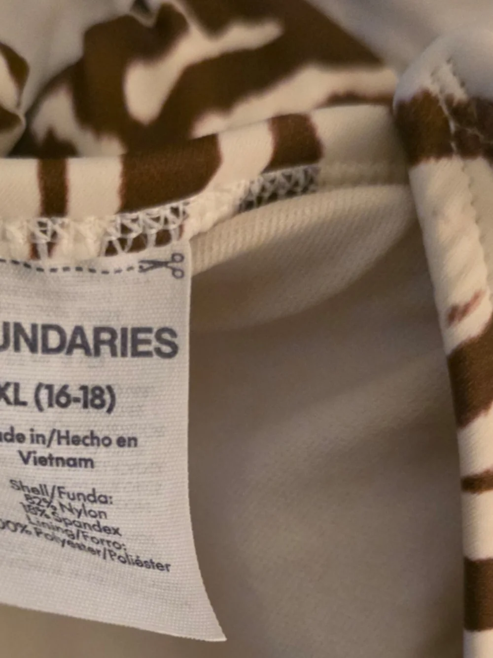 No Boundaries Brown and White Zebra Print Triangle Bikini